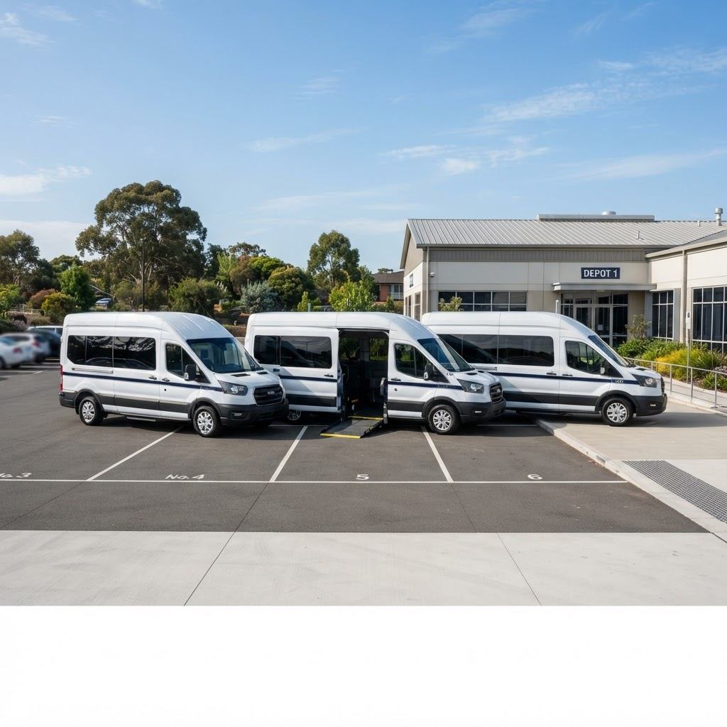 Steadway passenger vans parked and ready for the day